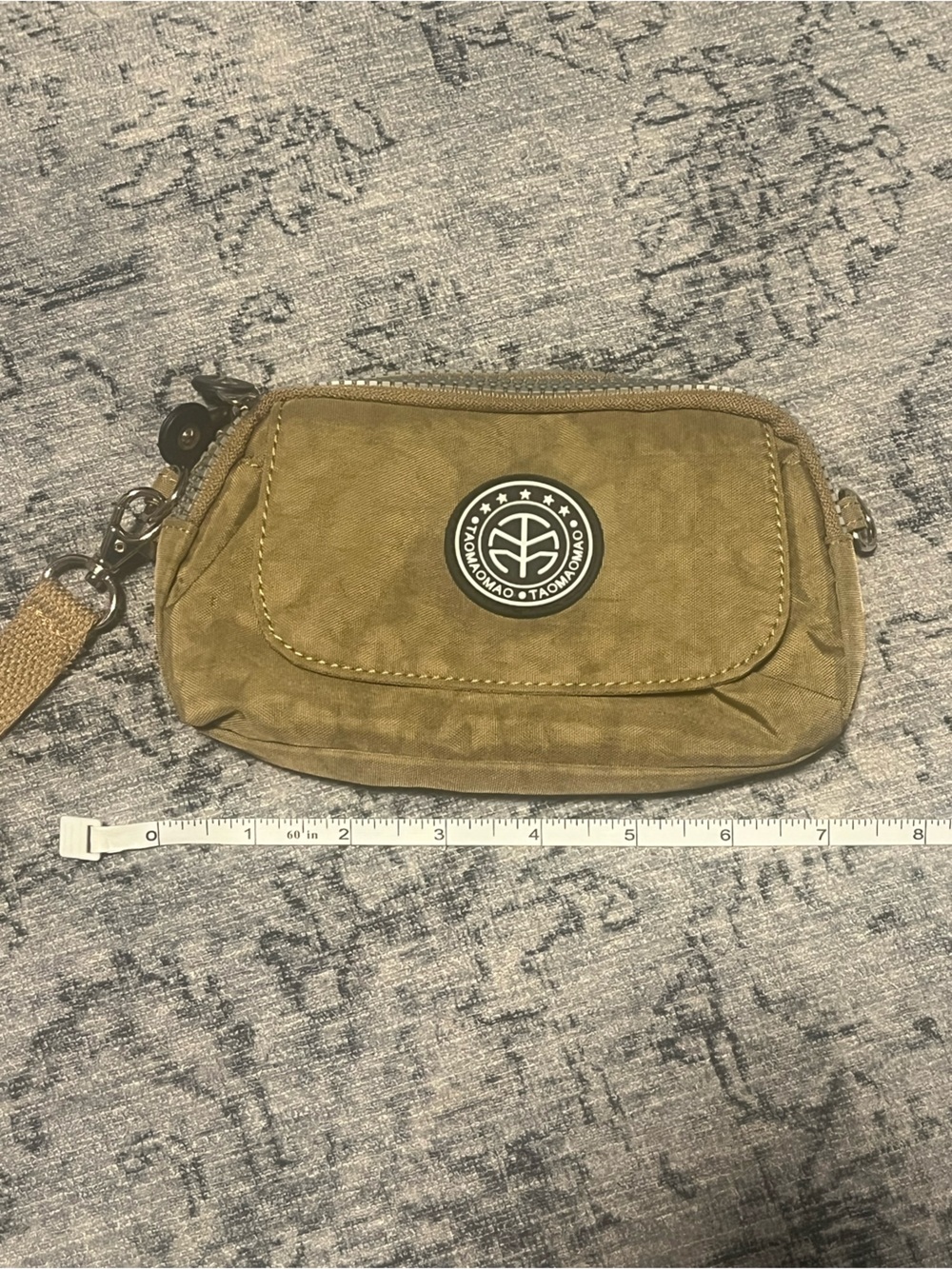 TAOMAOMAO nylon wristlet multi zip travel wallet small